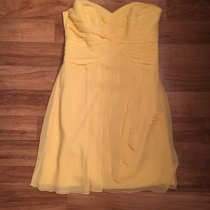 Yellow short bridesmaid dress